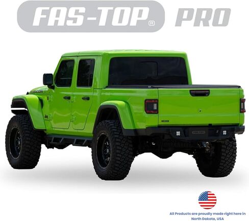 Fas-Top 17021-37021 Traveler Topper & Tonneau Cover fits 2020 2024 Gladiator with Trail Rail 5' Mid Box | Easy to Use, Weather Resistant, Built in Utility Track | Made in USA in Saudi Arabia