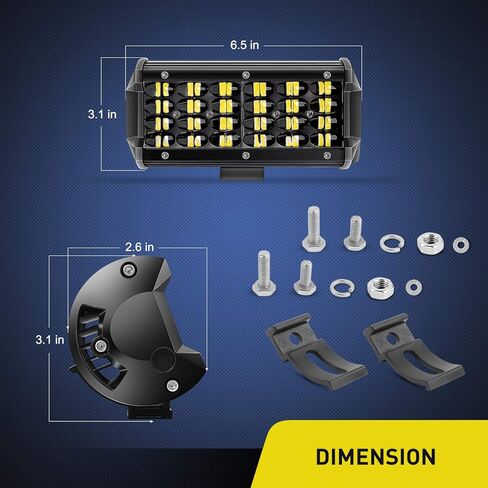 Nilight Led Pods 2Pcs 6.5 Inch 72W 7000LM Quad Row Light Bar Flood Spot Combo Driving Lamp Off Road LED Work Lights for Van Camper Wagon Car Pickup Golf Cart ATV UTV SUV Truck Boat 4x4 in Saudi Arabia