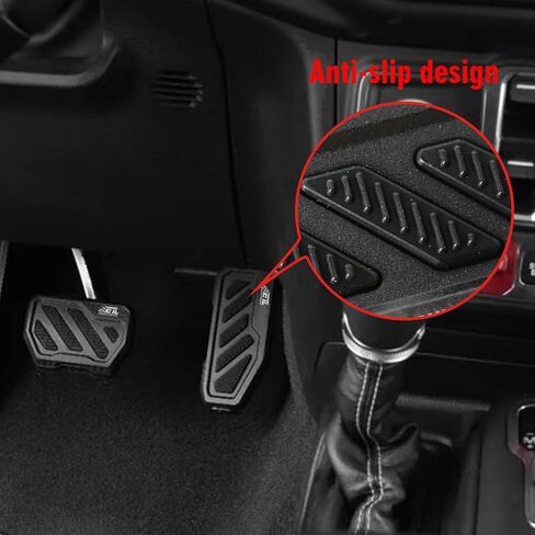 Dead Pedal Left Foot Rest Pad for Jeep Wrangler JL JLU/Gladiator JT 2018 2019 2020 2021 2022 2023 Driver Side Kick Panel Pads Cover Aluminum Anti-Slip Adjustable Pedals in Kuwait