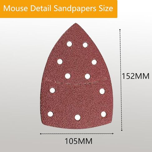 33pcs Sand Paper Mouse Sander Sandpaper 60-1500 Grits with 2pcs Detail Sander Paper Interface Pad Hook and Loop Triangle Sanding Pads with 5 Holes for 140mm Sanding Machine in Saudi Arabia