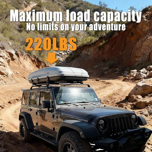 قضبان متقاطعة لحامل السقف من Zorik لسيارة Jeep Wrangler JK JL Gladiator JT ذات 4 أبواب، قمة صلبة 2007-2025، سعة 220 رطل، قضبان متقاطعة من الألومنيوم عالي التحمل، بدون تركيب مثقاب لحمولة السقف الصلب in Saudi Arabia