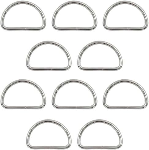 10PCS 3/8 and 1/2 Inch D-Ring Metal Buckles for Dog Collars, Purses, Clothing, Bags (Gold/Silver) in Saudi Arabia