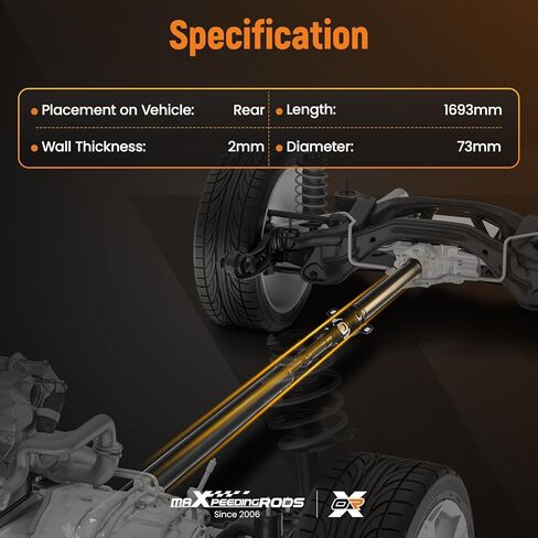 عمود محرك خلفي maXpeedingrods دعامة عمود عمود الإدارة لسيارة Toyota Tacoma 2005-2014 طاقم الكابينة/بيك أب كابينة ممتدة، V6 4.0L، 4WD، ناقل حركة أوتوماتيكي، 936-724 65-5012 3710004342، طول 66.65 بوصة in Saudi Arabia