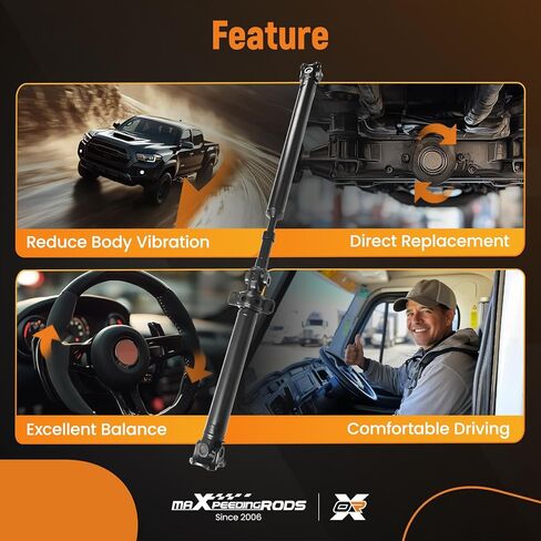 عمود محرك خلفي maXpeedingrods دعامة عمود عمود الإدارة لسيارة Toyota Tacoma 2005-2014 طاقم الكابينة/بيك أب كابينة ممتدة، V6 4.0L، 4WD، ناقل حركة أوتوماتيكي، 936-724 65-5012 3710004342، طول 66.65 بوصة in Saudi Arabia