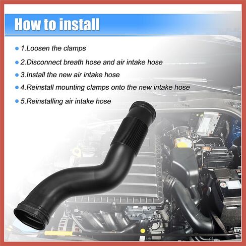 ACROPIX 1 Pair Car Air Intake Hose Tube for Mercedes-Benz GL450 GL550 2008-2012 No.A1645051461/A1645051361 Plastic Black Car Parts in Saudi Arabia