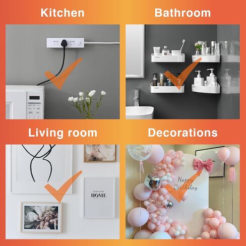 32-Pairs(64 Strips) Medium Picture Hanging Strips Heavy Duty, Hook and Loop Tape, Picture Hanger Damage Free, Water-Resistant Adhesive Strips for Frame Hanging and Christmas Decorations in Kuwait