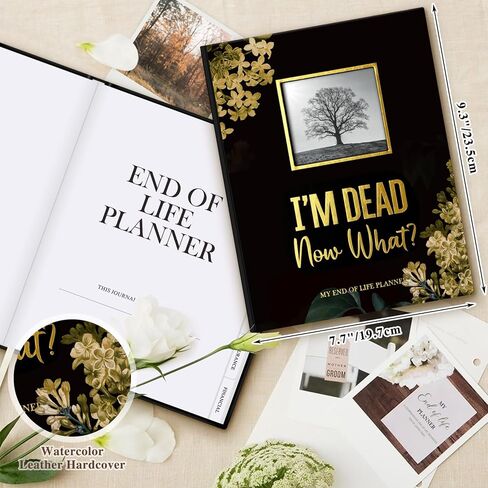 Lanpn I'm Dead, Now What Journal, End of Life Planner Death Book Organizer with Tabs, When I Die Planning Journals for Senior, Final Wishes & Financial Estate Planners, Leather Hardcover in Saudi Arabia