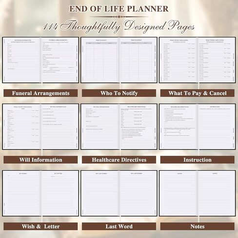 Lanpn I'm Dead, Now What Journal, End of Life Planner Death Book Organizer with Tabs, When I Die Planning Journals for Senior, Final Wishes & Financial Estate Planners, Leather Hardcover in Saudi Arabia