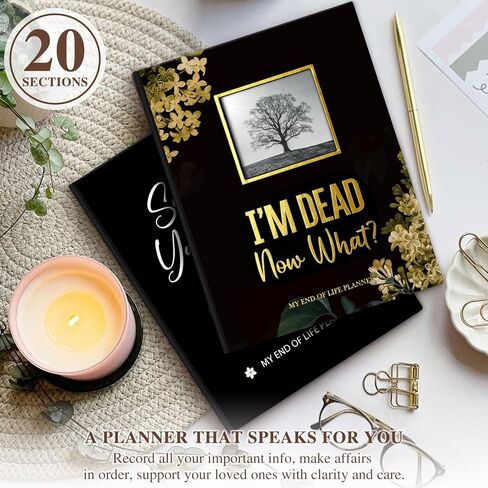 Lanpn I'm Dead, Now What Journal, End of Life Planner Death Book Organizer with Tabs, When I Die Planning Journals for Senior, Final Wishes & Financial Estate Planners, Leather Hardcover in Saudi Arabia