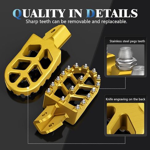 Dirt Bike Footpegs Wider Foot Pegs with Spring CNC for Surron Sur Ron LBX E-Ride Pro SS/SR/S ERide Pro SS 2.0 3.0 Electric Dirt Bike Gold in Saudi Arabia