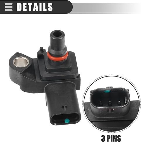 Motoforti MAP Manifold Air Pressure Sensor, Manifold Absolute Pressure Sensor Replacement, for BMW X2 2019, Plastic, No.13628637898/13627636936, Black in Saudi Arabia