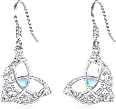 سلتيك الساحرات عقدة أقراط 925 الفضة الاسترليني الساحرة أقراط أذن البحر شل جوهرة قطرة تتدلى Leverback سلتيك أقراط الساحرات عقدة مجوهرات هدايا عيد الأم للنساء الفتيات in Kuwait