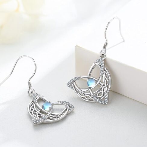 سلتيك الساحرات عقدة أقراط 925 الفضة الاسترليني الساحرة أقراط أذن البحر شل جوهرة قطرة تتدلى Leverback سلتيك أقراط الساحرات عقدة مجوهرات هدايا عيد الأم للنساء الفتيات in Kuwait
