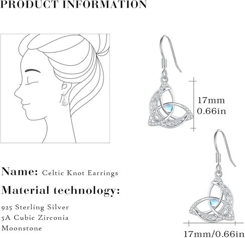 سلتيك الساحرات عقدة أقراط 925 الفضة الاسترليني الساحرة أقراط أذن البحر شل جوهرة قطرة تتدلى Leverback سلتيك أقراط الساحرات عقدة مجوهرات هدايا عيد الأم للنساء الفتيات in Kuwait