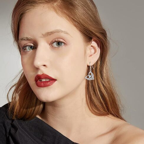 سلتيك الساحرات عقدة أقراط 925 الفضة الاسترليني الساحرة أقراط أذن البحر شل جوهرة قطرة تتدلى Leverback سلتيك أقراط الساحرات عقدة مجوهرات هدايا عيد الأم للنساء الفتيات in Kuwait