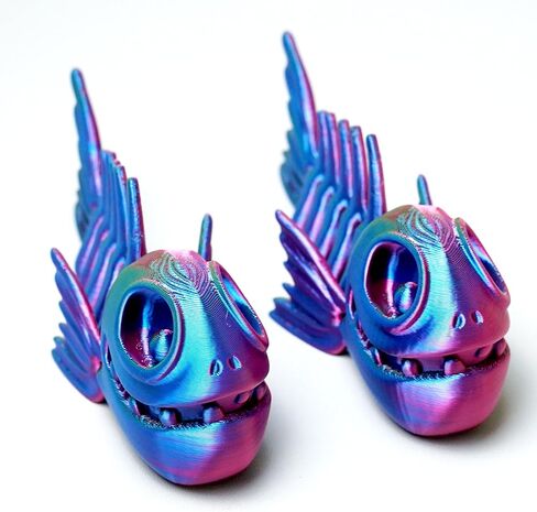 2PCS 3D Printed Skeleton Fish Model,Flexible Realistic Articulated Animal Fidget Toys,Mystery Figurines Gifts for Easter Basket Stuffers,Executive Desk Funny Décor and Festival Collectible (RGB) in Saudi Arabia