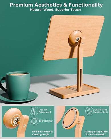 Desktop Glass Whiteboard with Reversible Wood Stand, Small White Board, Mini Dry Erase Whiteboard Easel for Desk, Reusable Desk Notepad 9.5"x6.7" for Home, Office, Accessories Included, Yeoux in Kuwait