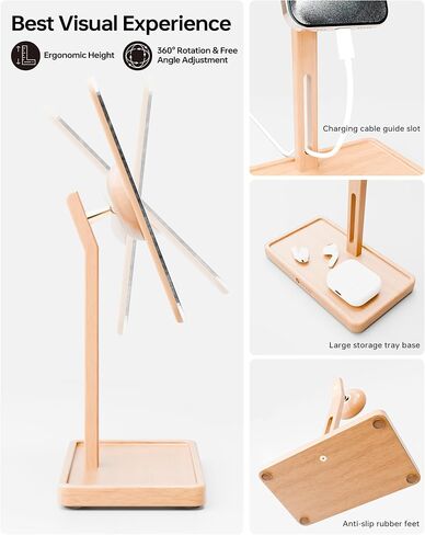 Desktop Glass Whiteboard with Reversible Wood Stand, Small White Board, Mini Dry Erase Whiteboard Easel for Desk, Reusable Desk Notepad 9.5"x6.7" for Home, Office, Accessories Included, Yeoux in Kuwait