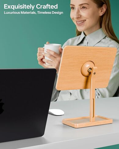 Desktop Glass Whiteboard with Reversible Wood Stand, Small White Board, Mini Dry Erase Whiteboard Easel for Desk, Reusable Desk Notepad 9.5"x6.7" for Home, Office, Accessories Included, Yeoux in Kuwait