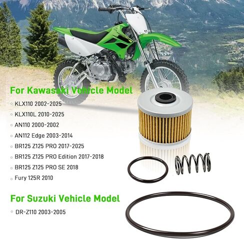 2 PCS Oil Filter Change Kit for Kawasaki KLX110 KLX110L KLX/110/110 AN110 AN112 BR125 Z125 Pro/Edition/SE Fury 125R with Suzuki DR-Z110 Motorcycle in Saudi Arabia