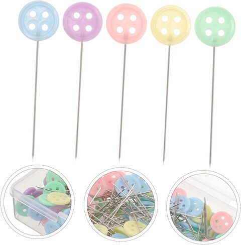 Homoyoyo 100Pcs Flat Head Pins for Sewing Crafting Quilting Durable Straight Needle Pins for Decoration for Dressmakers DIY Projects in Saudi Arabia