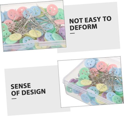 jojofuny 100Pcs Flat Head Sewing Pins with Button Heads Straight Quilting Needles for Crafting Dressmaking and DIY Projects Easy to Use and Store for Decoration in Saudi Arabia