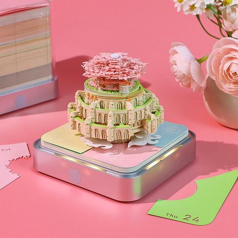 3D Calendar 2026, Time Piece Calendar 2026, Tear-Away 3D Paper Art Notepad With LED Lights, Creative DIY Paper Carving Memo Pad, Perfect for Home or Office Desk (Castle in the sky) in Saudi Arabia