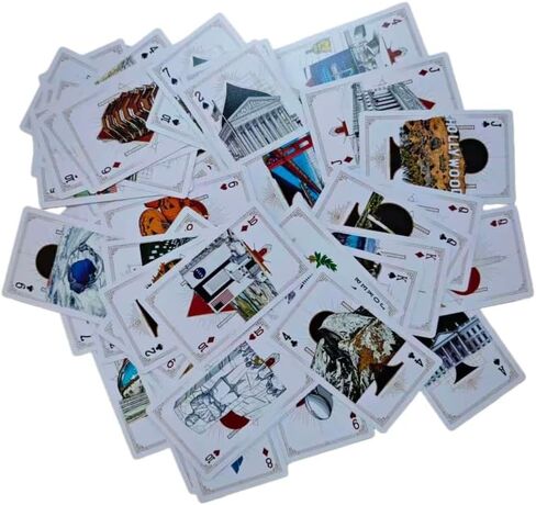 Patriotic Playing Cards Themed Collectible PVC Waterproof Playing Cards US Landmark Celebration Collector's Edition(60×97 mm)Suitable As Gifts And Collectibles For Card Game Enthusiasts And Families in Saudi Arabia