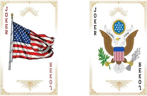 Patriotic Playing Cards Themed Collectible PVC Waterproof Playing Cards US Landmark Celebration Collector's Edition(60×97 mm)Suitable As Gifts And Collectibles For Card Game Enthusiasts And Families in Saudi Arabia