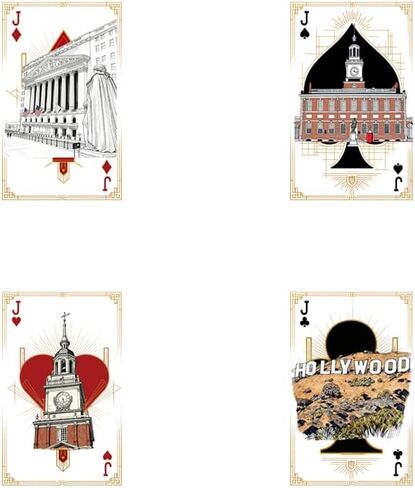 Patriotic Playing Cards Themed Collectible PVC Waterproof Playing Cards US Landmark Celebration Collector's Edition(60×97 mm)Suitable As Gifts And Collectibles For Card Game Enthusiasts And Families in Saudi Arabia