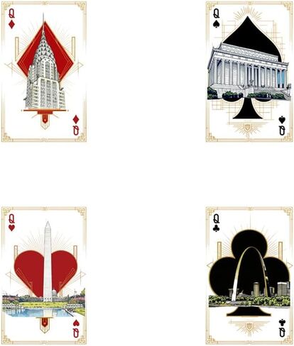 Patriotic Playing Cards Themed Collectible PVC Waterproof Playing Cards US Landmark Celebration Collector's Edition(60×97 mm)Suitable As Gifts And Collectibles For Card Game Enthusiasts And Families in Saudi Arabia