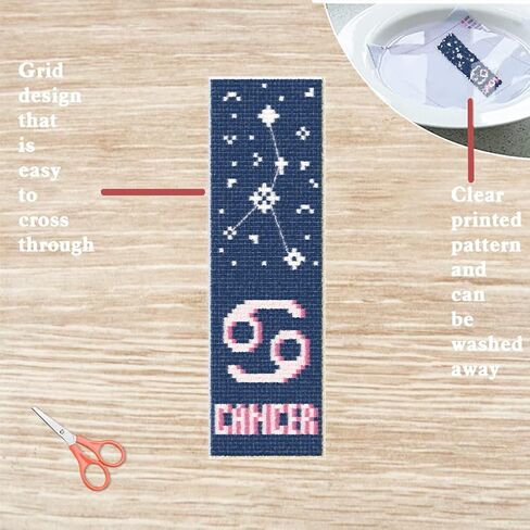 FREEBLOSS 12 Set Cross Stitch Bookmark Kit for Beginner Twelve Zodiac Sign Cross Stitch Bookmarks DIY Stamped Embroidery Bookmark Kit Embroidery Projects for Book Lovers in Saudi Arabia