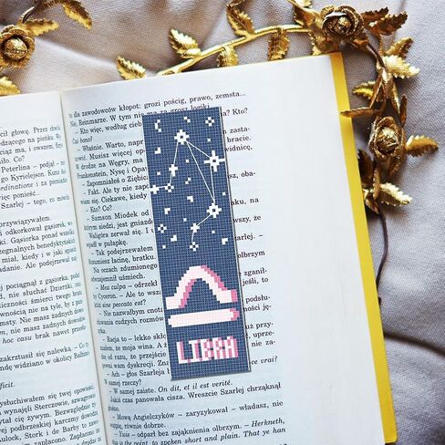 FREEBLOSS 12 Set Cross Stitch Bookmark Kit for Beginner Twelve Zodiac Sign Cross Stitch Bookmarks DIY Stamped Embroidery Bookmark Kit Embroidery Projects for Book Lovers in Saudi Arabia
