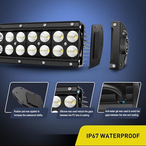 Nilight - NI07B-120W 22 بوصة 120 واط LED شريط إضاءة فيضان بقعة كومبو أضواء القيادة مصباح الضباب على الطرق الوعرة أضواء LED لسيارات الدفع الرباعي ATV Truck 4x4 Boat، ضمان لمدة عامين in Kuwait