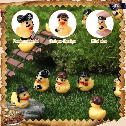 60pcs Mini Resin Pirate Ducks, Tiny Pirate Toy Figurines, Novelty Pirate Party Favors Gift Decoration (3 Styles) in Saudi Arabia