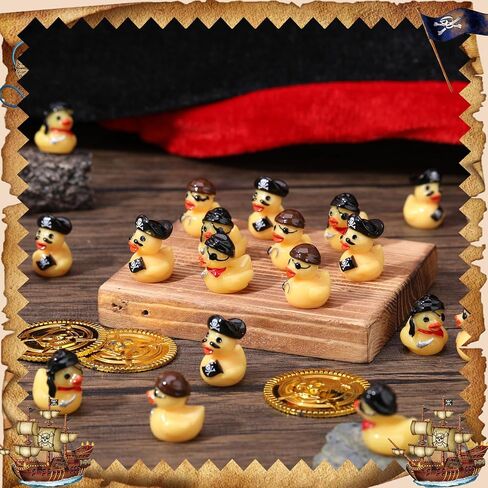 60pcs Mini Resin Pirate Ducks, Tiny Pirate Toy Figurines, Novelty Pirate Party Favors Gift Decoration (3 Styles) in Saudi Arabia