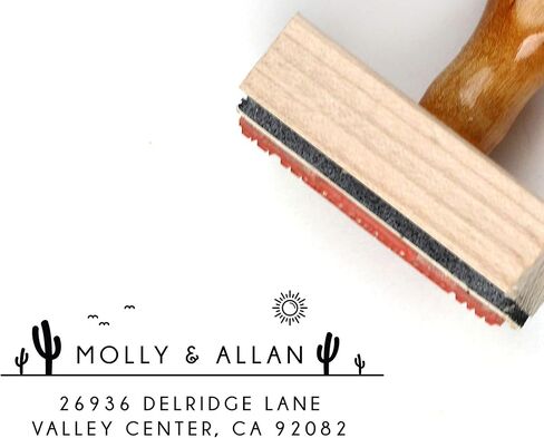 Cactus Return Address Stamp, Desert Address Stamp Self-Inking, 1 x 2.5 inches in Saudi Arabia