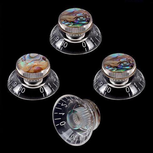 Banworks Electric Guitar Control Knobs 2 Tone 2 Volume '50s Style Knobs Top Hat Metric 6mm (15/64") 18-Spline Bell Top Hat Knobs for Epiphone Les Paul LP SG Electric Guitars Pack of 4 JT/XN-01 Chrome in Kuwait