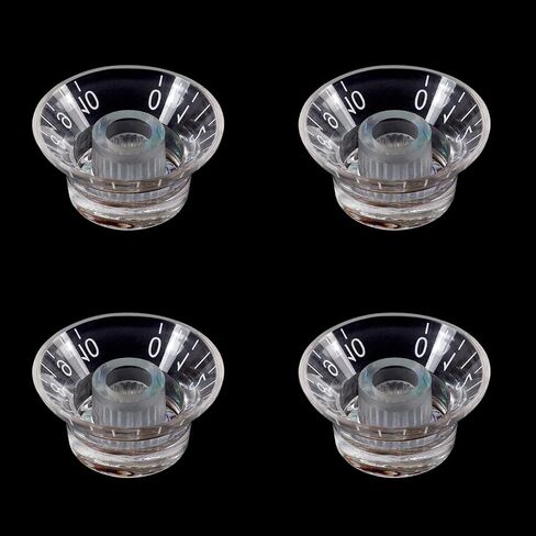 Banworks Electric Guitar Control Knobs 2 Tone 2 Volume '50s Style Knobs Top Hat Metric 6mm (15/64") 18-Spline Bell Top Hat Knobs for Epiphone Les Paul LP SG Electric Guitars Pack of 4 JT/XN-01 Chrome in Kuwait