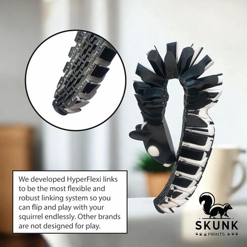 السنجاب بحجم المكتب HyperFlexi™ — لعبة مكتبية تنفيذية — ملمس السنجاب الحقيقي، شبكة بريد متسلسلة مفصلية، حركة لمسية — مطبوعة ثلاثية الأبعاد — Skunk Prints LLC (بني) in Saudi Arabia
