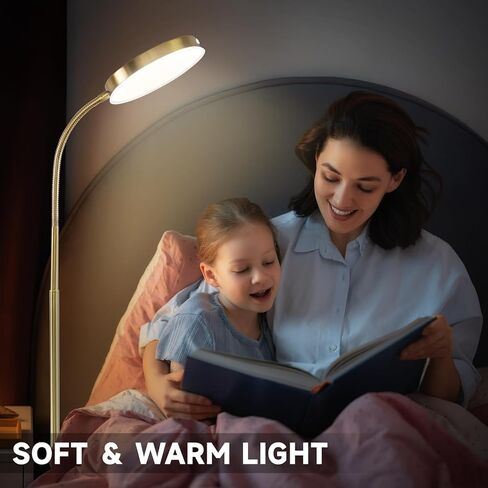 Floor Lamp, LED Floor Lamps for Living Room, Stepless Adjust Color Temperatures & Brightness Standing Lamp with Touch Control Tall Lamps Adjustable Gooseneck Reading Floor Lamp (Black) in Kuwait