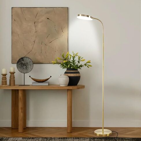 Floor Lamp, LED Floor Lamps for Living Room, Stepless Adjust Color Temperatures & Brightness Standing Lamp with Touch Control Tall Lamps Adjustable Gooseneck Reading Floor Lamp (Black) in Kuwait