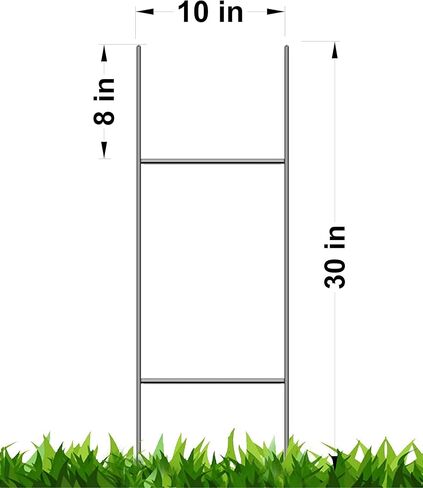 100 Metal Wire Stakes 30'', Pack of 100 Stake Double H-Frame 10x30 inch x 9 Gauge Galvanized Wire, use with Corrugated Sign 4 mm or 5mm, Signs Stake 30'' Tall 10'' Wide (Pkg100Stake30'') in Saudi Arabia