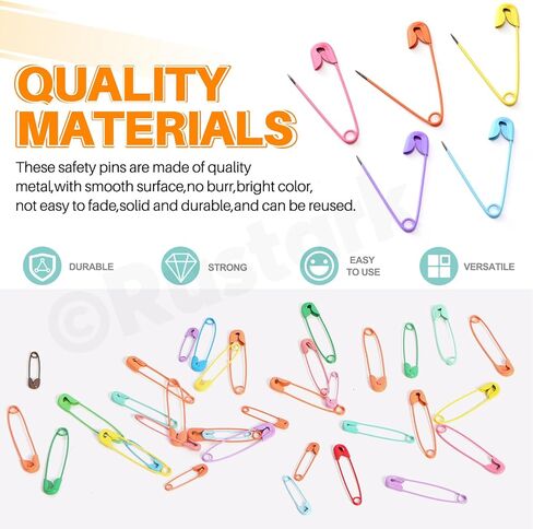 495Pcs 3 Sizes Colored Safety Pins Assortment Kit Small Safety Pin Mini Safety Pins Clothing Tag Pin Rimming Fastening Clip Button for Clothes Name Tags DIY Crafting in Saudi Arabia