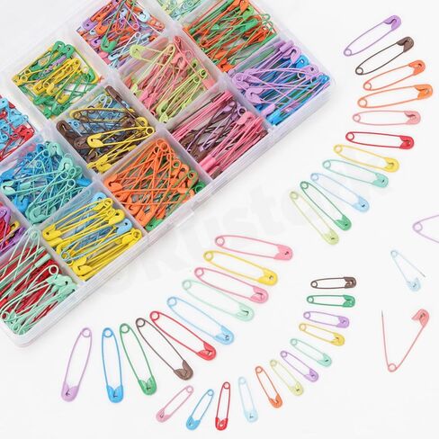 495Pcs 3 Sizes Colored Safety Pins Assortment Kit Small Safety Pin Mini Safety Pins Clothing Tag Pin Rimming Fastening Clip Button for Clothes Name Tags DIY Crafting in Saudi Arabia