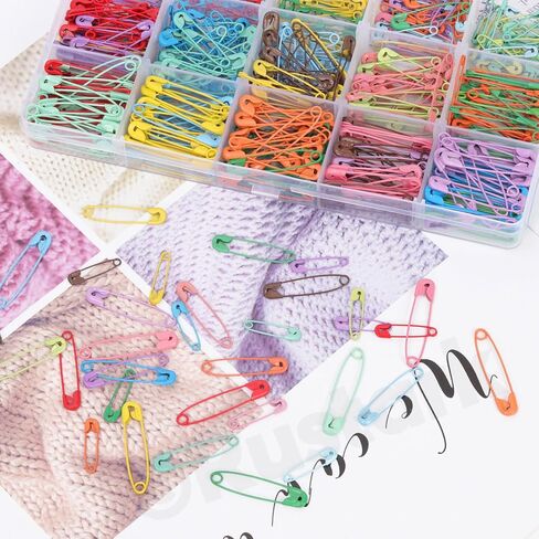 495Pcs 3 Sizes Colored Safety Pins Assortment Kit Small Safety Pin Mini Safety Pins Clothing Tag Pin Rimming Fastening Clip Button for Clothes Name Tags DIY Crafting in Saudi Arabia