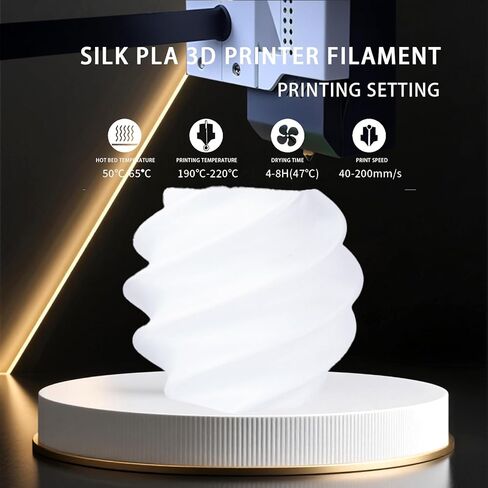 خيوط PETG 1.75 مم للطابعة ثلاثية الأبعاد، مستهلكة تشبه المعدن 1 كجم (2.2 رطل) 1 بكرة، خيوط طابعة ثلاثية الأبعاد PETG بلمسة نهائية معدنية، دقة الأبعاد +/- 0.03 مم، فضي معدني in Kuwait