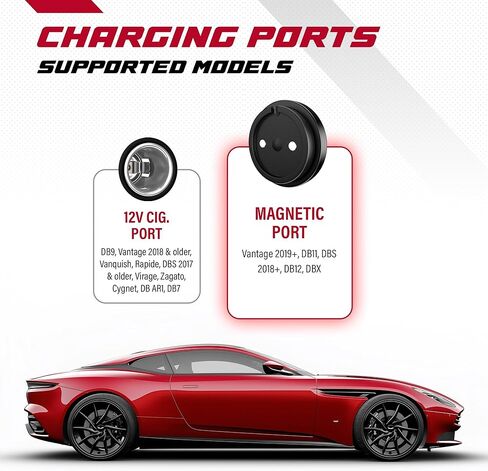 JMR Battery Charger for Aston Martin DB11 DBX Vantage DBS DB12 Trickle Charger Conditioner Maintainer (Magnetic Port, No Lithium Mode) in Saudi Arabia