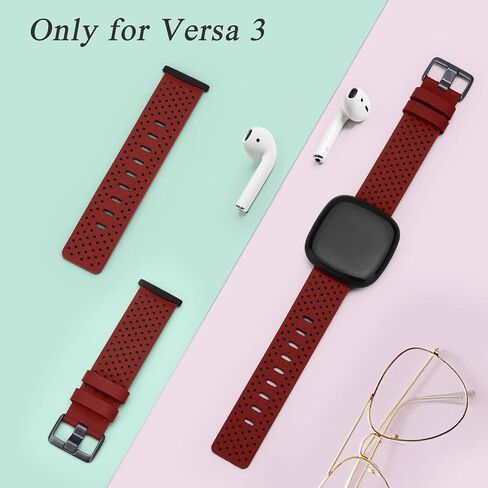 أساور Meliya الجلدية متوافقة مع Fitbit Versa 4 Bands/Fitbit Versa 3 Bands/Sense 2 Bands/Fitbit Sense Watch Bands للنساء والرجال، أشرطة معصم كلاسيكية من الجلد الأصلي in Kuwait