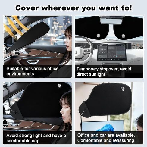 Adjustable Office Cubicle & Desk Shade - Foldable Black Privacy Canopy, Flexible Light/Glare Blocker for Comfort, Essential Office Accessories to Reduce Disturbances in Saudi Arabia